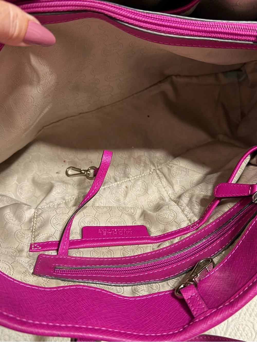Michael Kors Fuchsia Saffiano Leather Tote